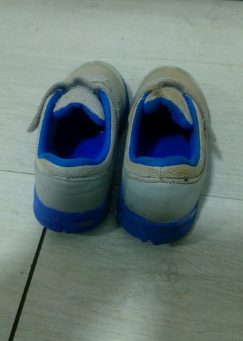 Gri Beyaz Erkek Çocuk Spor Ayakkabısı Velcro - Görsel 3