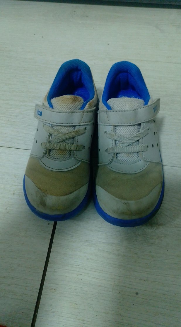 Gri Beyaz Erkek Çocuk Spor Ayakkabısı Velcro - Görsel 2