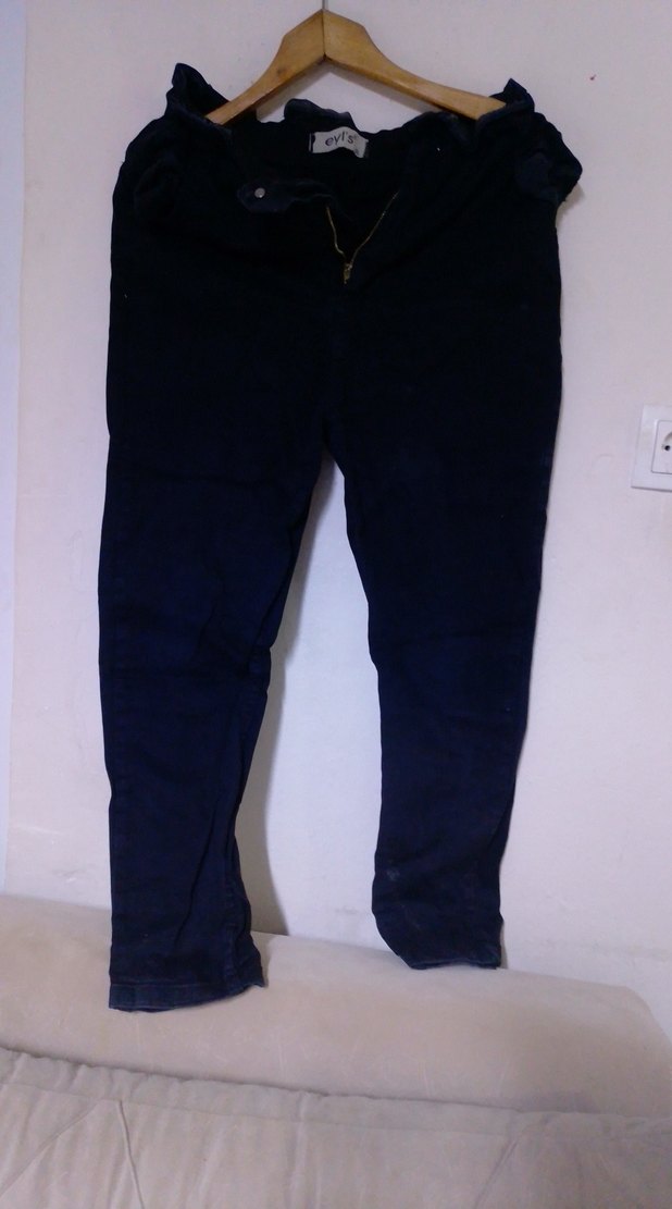 Erkek Siyah Dar Kesim Denim Pantolon - Görsel 2