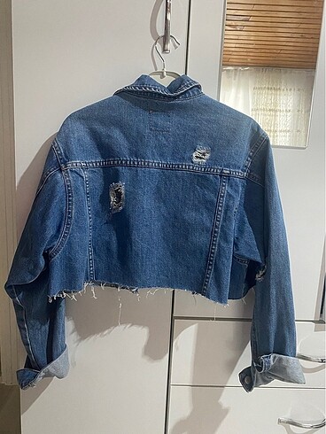 Diğer Crop Kot Ceket