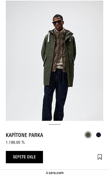 Zara Parka Erkek