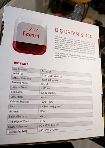 Fonri Dış Ortam Sireni DJD02A - Görsel 3