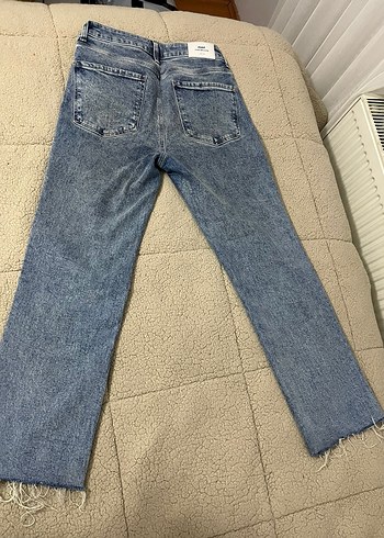 Mavi Düz Kesim Midi Denim Kadın Jean - Görsel 2