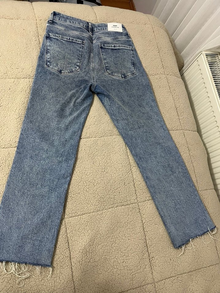 Mavi Düz Kesim Midi Denim Kadın Jean - Görsel 2