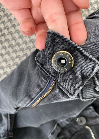 Gri Kadın Kot Pantolon Kemerli Midi Boy ispnyol paça - Görsel 2