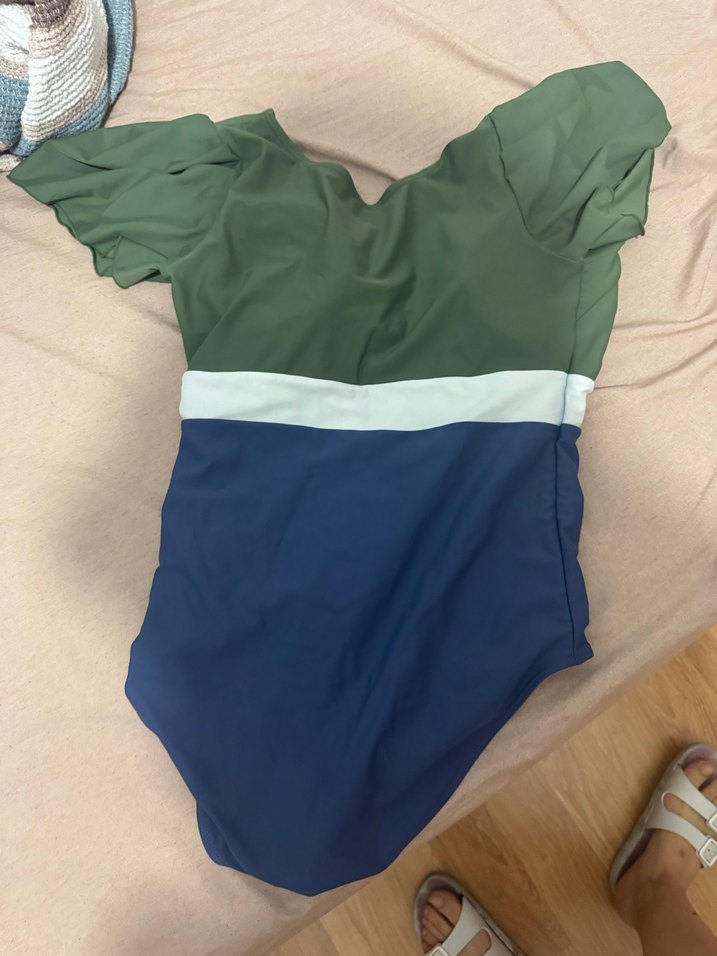 Yeşil Lacivert Midi Kadın Mayo - Görsel 2