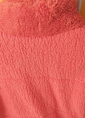 s Beden turuncu Renk peluş crop kaban ceket