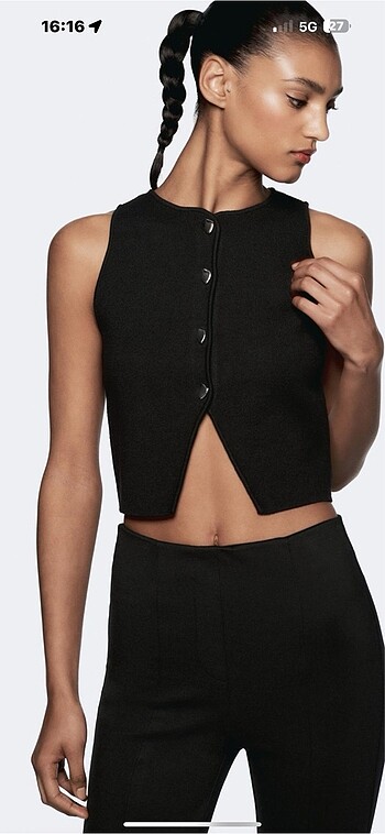 Zara sıfır kollu crop