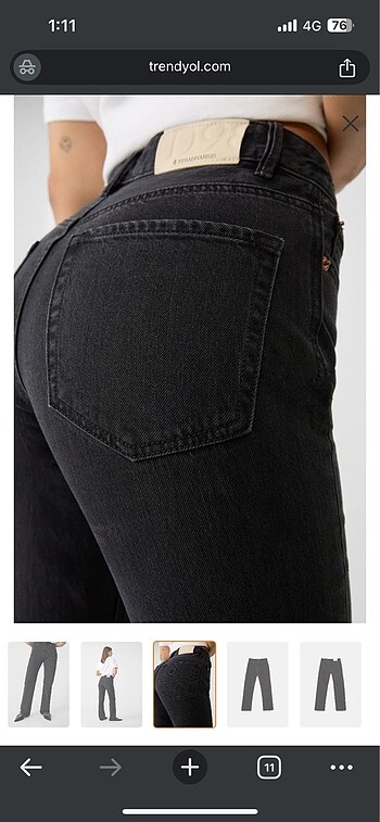 xs Beden siyah Renk STRADIVARIUS D98 JEAN