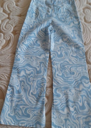 11-12 Yaş Beden Mavi Batik Desenli Midi çocuk Pantolon
