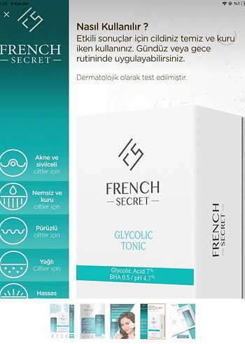French Secret Glikolik Asit Tonik 200 ml - Görsel 3