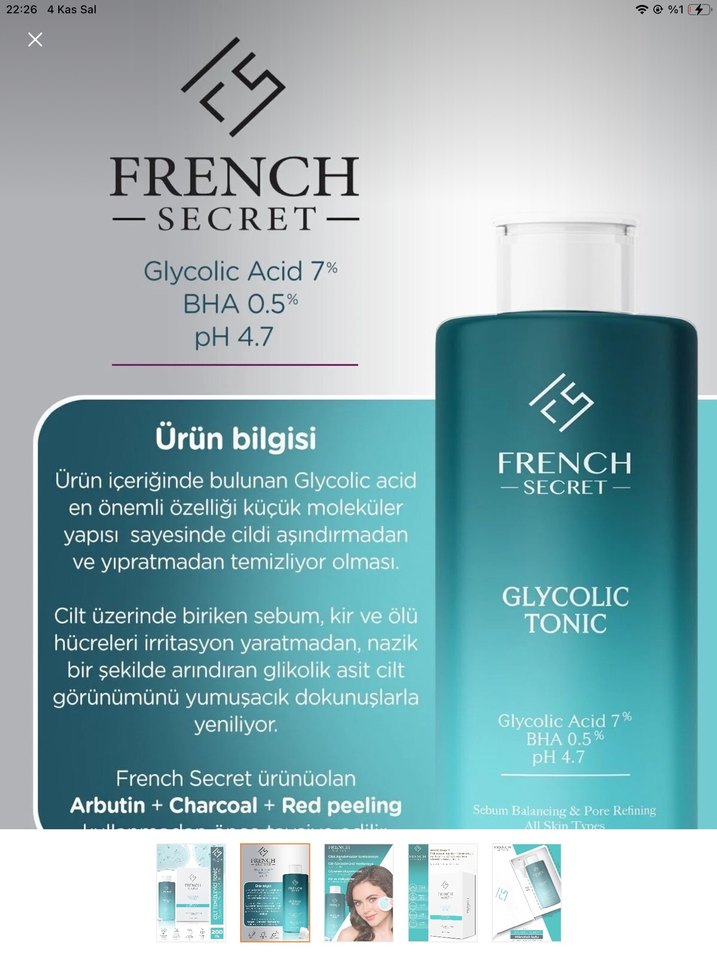 French Secret Glikolik Asit Tonik 200 ml - Görsel 5