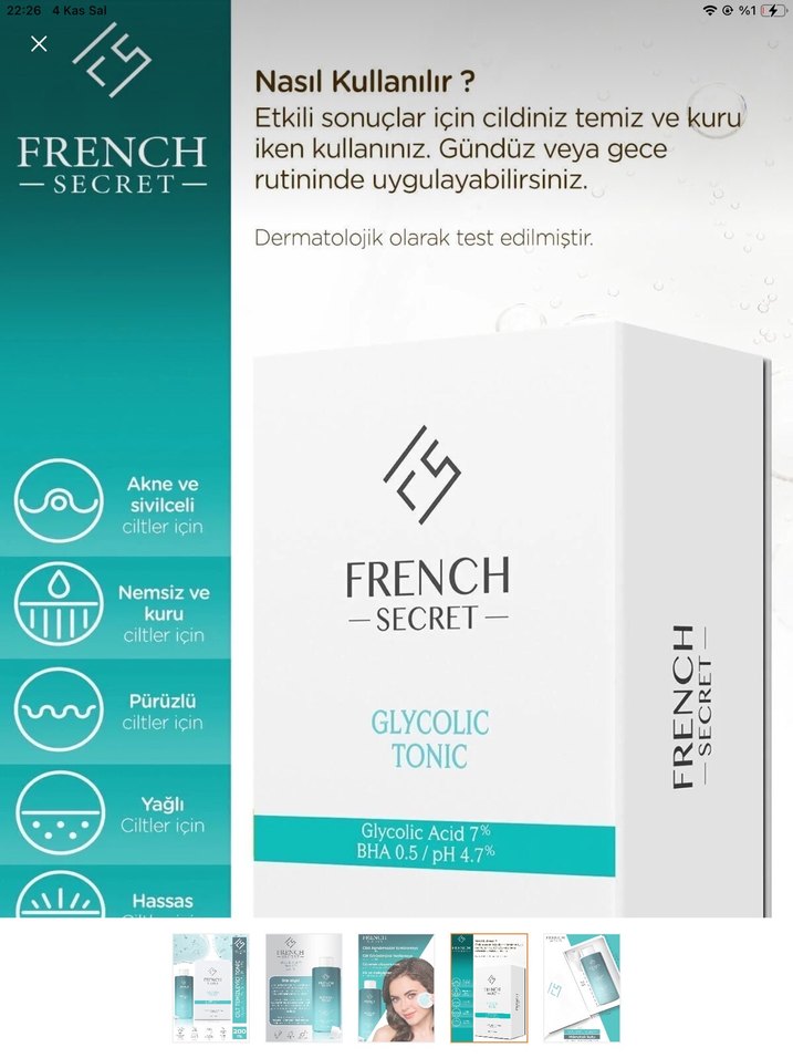 French Secret Glikolik Asit Tonik 200 ml - Görsel 3