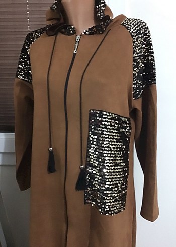 Kahverengi Kadın Süet Fermuarlı Kısa Yelek - Görsel 2