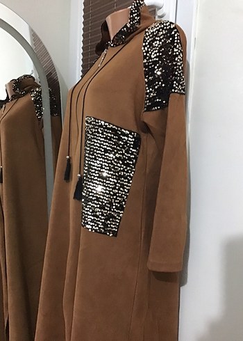 Kahverengi Kadın Süet Fermuarlı Kısa Yelek - Görsel 3