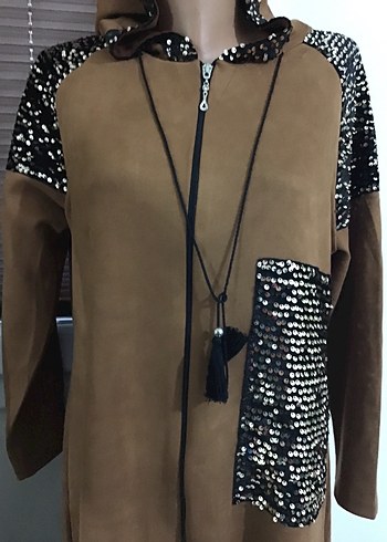 Kahverengi Kadın Süet Fermuarlı Kısa Yelek - Görsel 5