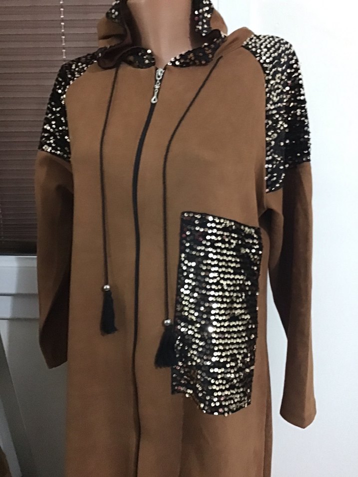 Kahverengi Kadın Süet Fermuarlı Kısa Yelek - Görsel 2