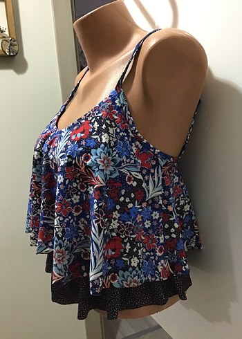 Çiçek Desenli Bohem Mini Bluz - Görsel 5