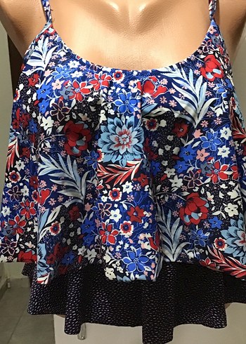 Çiçek Desenli Bohem Mini Bluz - Görsel 4