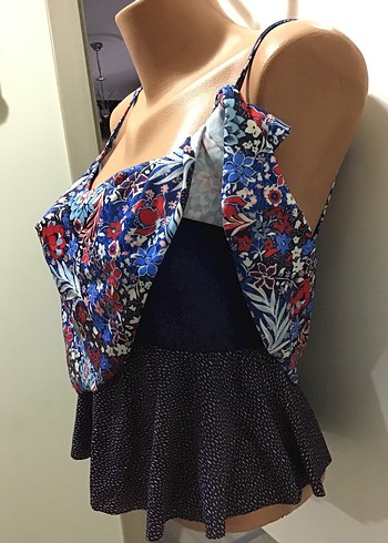 Çiçek Desenli Bohem Mini Bluz - Görsel 6