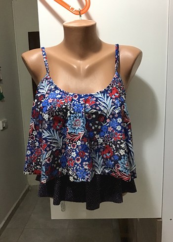 Çiçek Desenli Bohem Mini Bluz - Görsel 3