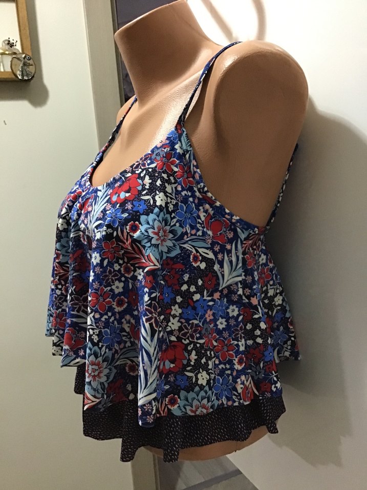 Çiçek Desenli Bohem Mini Bluz - Görsel 5