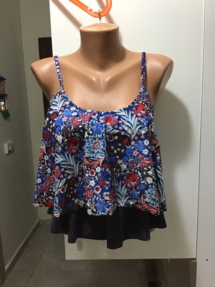 Çiçek Desenli Bohem Mini Bluz - Görsel 2