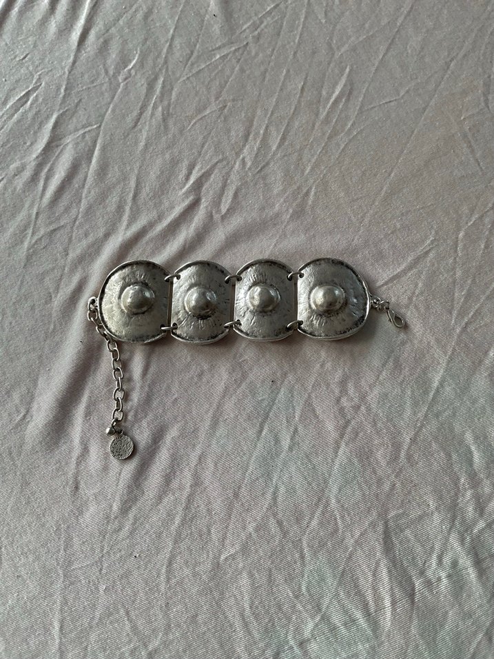 Gotik/ Bohem Gümüş Kelepçe Bilezik - Görsel 2