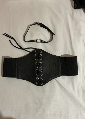 (SET) Gotik deri Choker ve Korse Kemer - Görsel 2