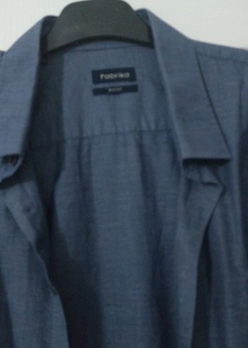 Fabrika Düğmeli Gri Denim Erkek Gömlek