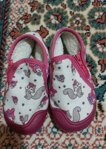 Kız Çocuk Pembe Desenli Sıcak Panduf - Görsel 2