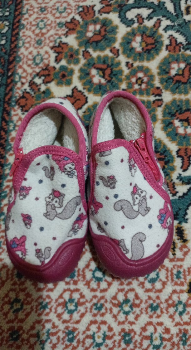 Kız Çocuk Pembe Desenli Sıcak Panduf - Görsel 2