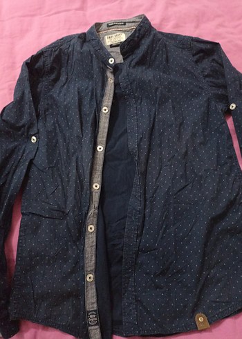 m Beden mavi Renk Erkek Lacivert Denim Uzun Kollu Gömlek