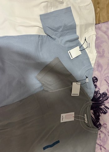 Bershka Beyaz Kısa Kollu Oversize Tişört - Görsel 4