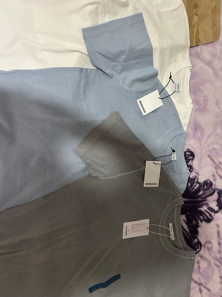 Bershka Beyaz Kısa Kollu Oversize Tişört - Görsel 4