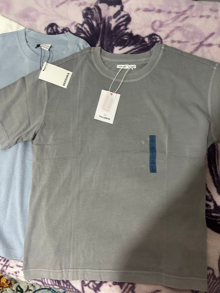 Bershka Beyaz Kısa Kollu Oversize Tişört - Görsel 5