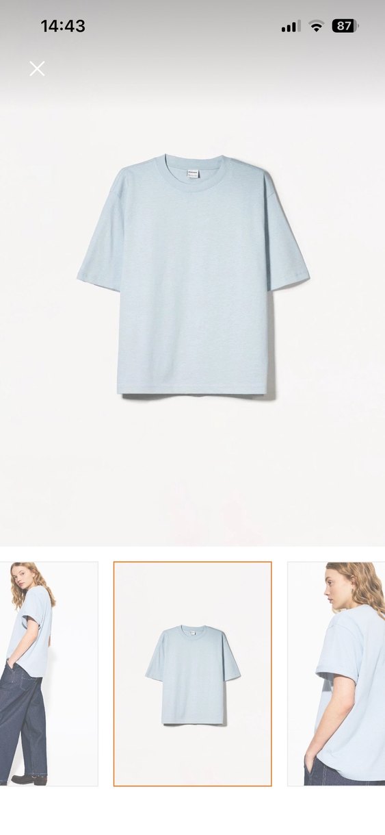 Bershka Beyaz Kısa Kollu Oversize Tişört - Görsel 2