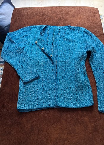 Mavi Simli Örgü Bohem Kadın Hırka #vintage #hırka