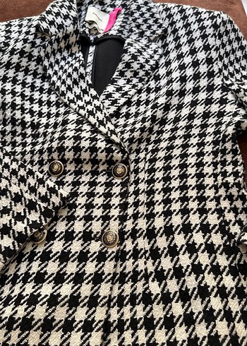 42 Beden gri Renk Düğmeli Desenli Kadın Blazer Ceket #blazer #koton