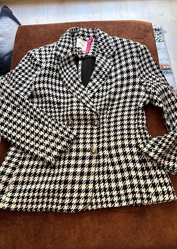 Düğmeli Desenli Kadın Blazer Ceket #blazer #koton