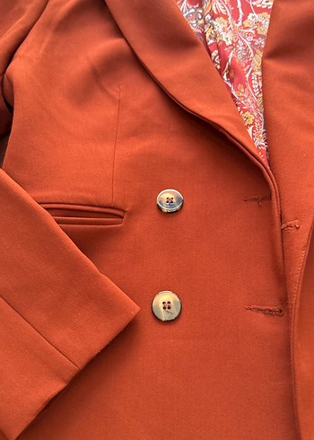Koton Düğmeli Koyu Kahverengi Midi Blazer