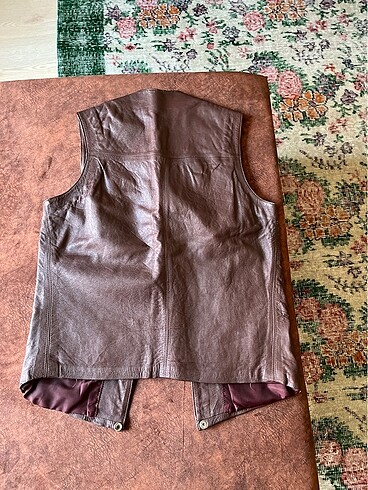 m Beden bordo Renk #vintage #deri#yelek