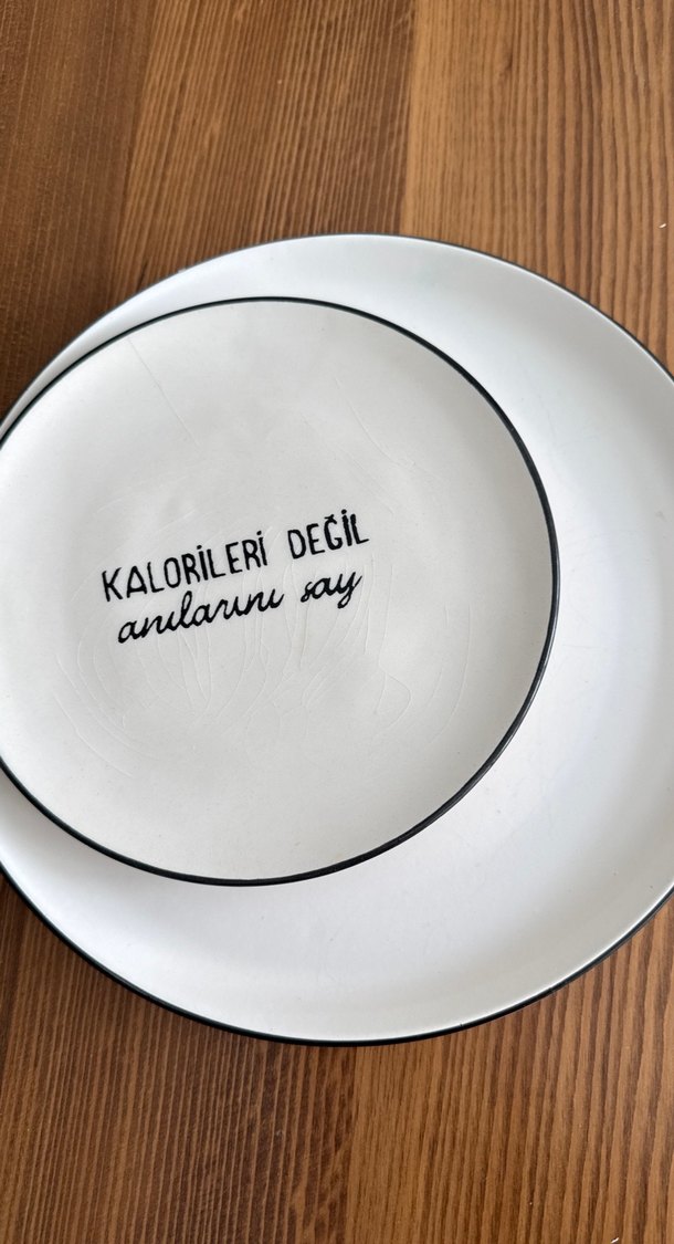 Baskılı Beyaz Tabak Seti - Anı Mesajlı#lcwhome - Görsel 5