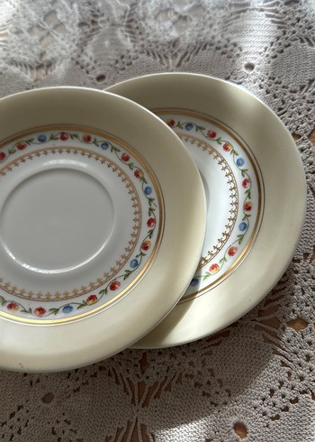 Çiçek Desenli 2li Fincan Tabak Seti#limoges#vintage#antika - Görsel 5