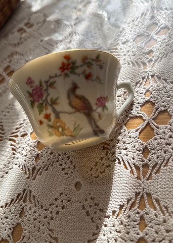 Çiçek ve Kuş Desenli Pastel Fincan #limoges#vintage #antika - Görsel 3