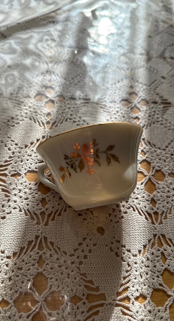 Çiçek ve Kuş Desenli Pastel  Fincan #limoges#vintage #antika - Görsel 5