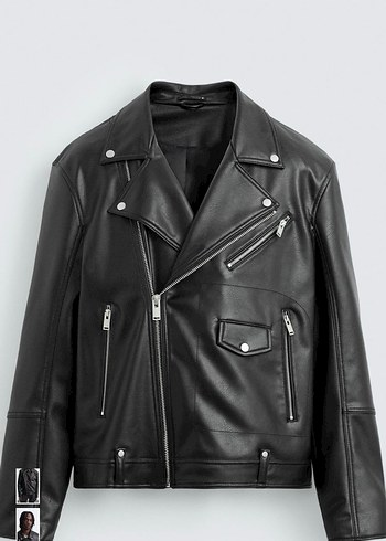Zara Siyah Biker Deri Ceket