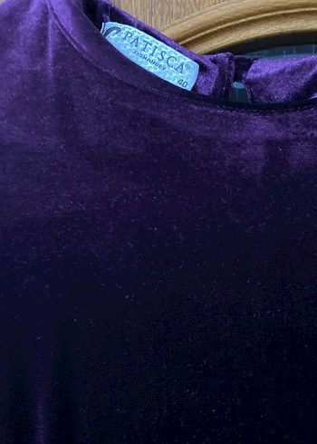 Kadın Mor Uzun Kollu Süet Elbise - Görsel 3