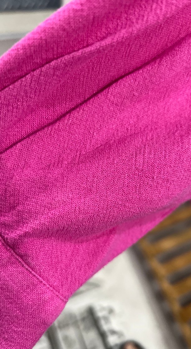 Pembe Düğmeli Kadın Keten Gömlek - Görsel 3