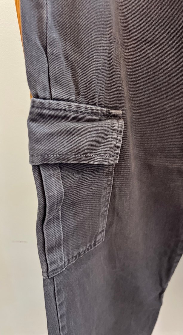 Gri Bol Kesim Kemerli Erkek Kot Pantolon - Görsel 2